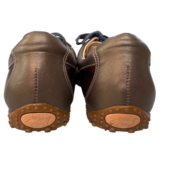 Aerogreen Italy Women Leather Spikeless Golf Shoes Size‎ 8 Gold Snakeskin Luxury - Picture 8 of 16